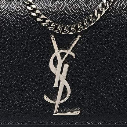 Saint Laurent Grain De Poudre Small Monogram Kate Satchel Black 8 of 10