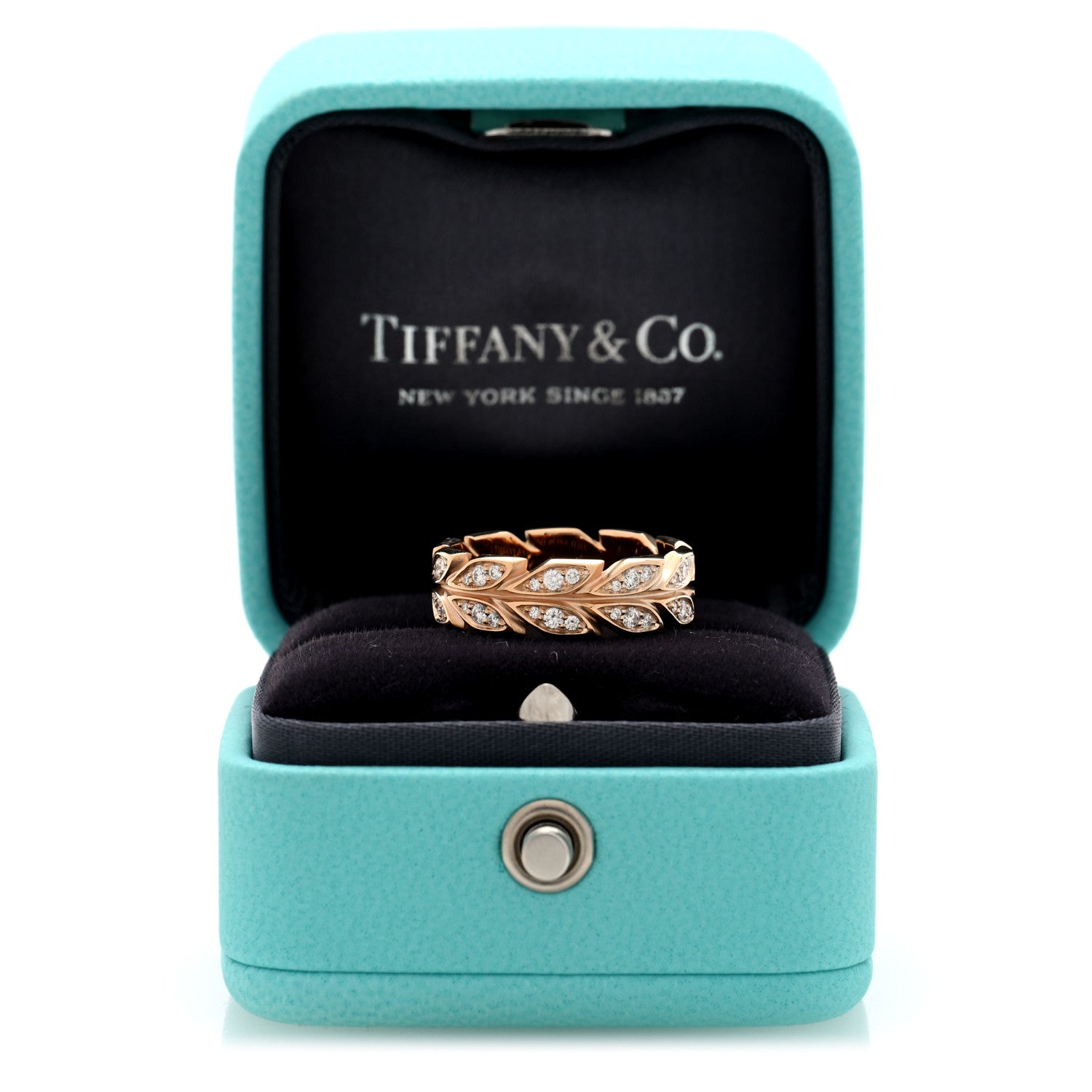 Tiffany 18K Rose Gold Diamond Victoria Vine Band Ring 52 6 6 of 6