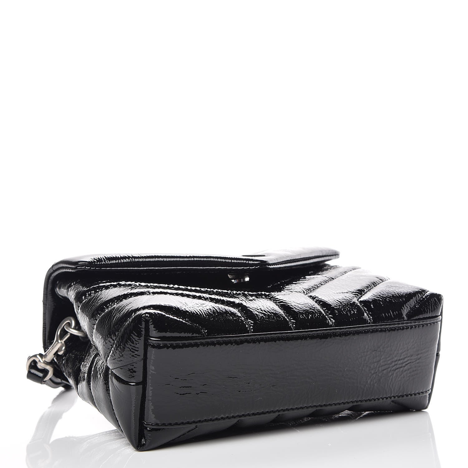 Saint Laurent Patent Y Quilted Monogram Toy Loulou Crossbody Bag Black 4 of 9
