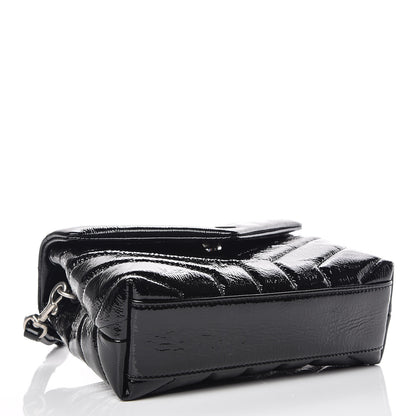 Saint Laurent Patent Y Quilted Monogram Toy Loulou Crossbody Bag Black 4 of 9