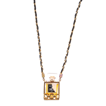 Chanel Coco Perfume Bottle Necklace Gold 1 of 5
