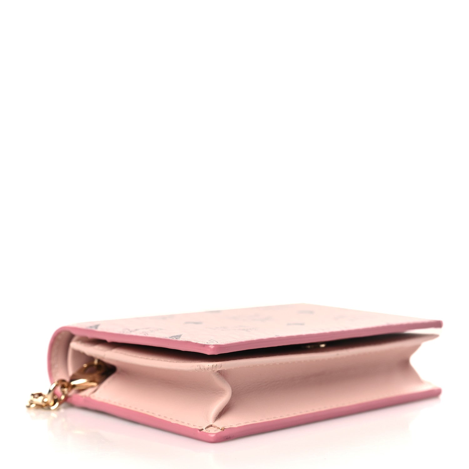 MCM Visetos Original Mini Chain Wallet Light Pink 4 of 11