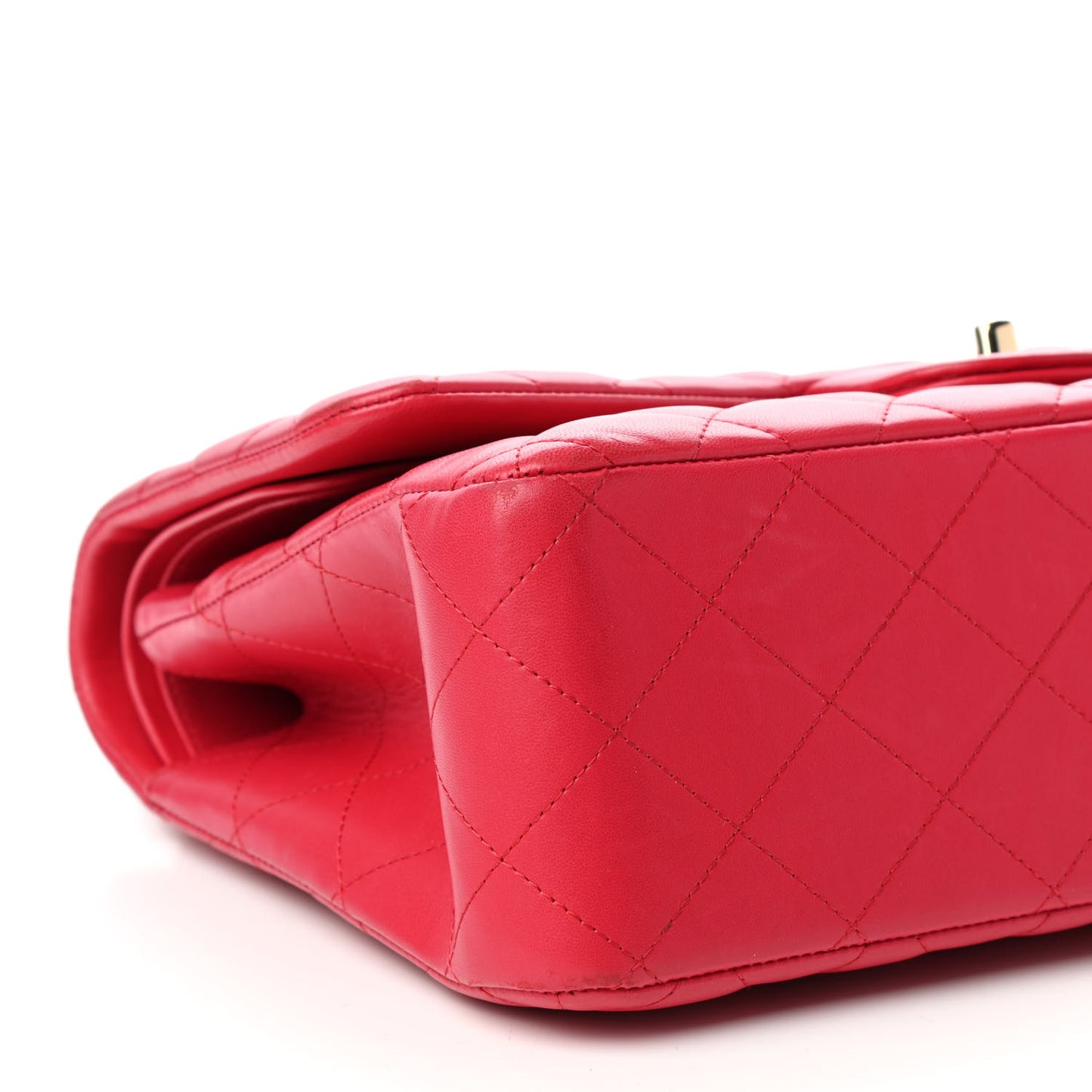 Lambskin Quilted Jumbo Double Flap Dark Pink
