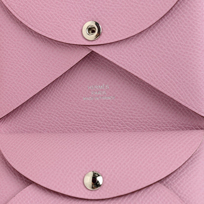 Hermes Epsom Calvi Duo Card Case Mauve Sylvestre 6 of 7