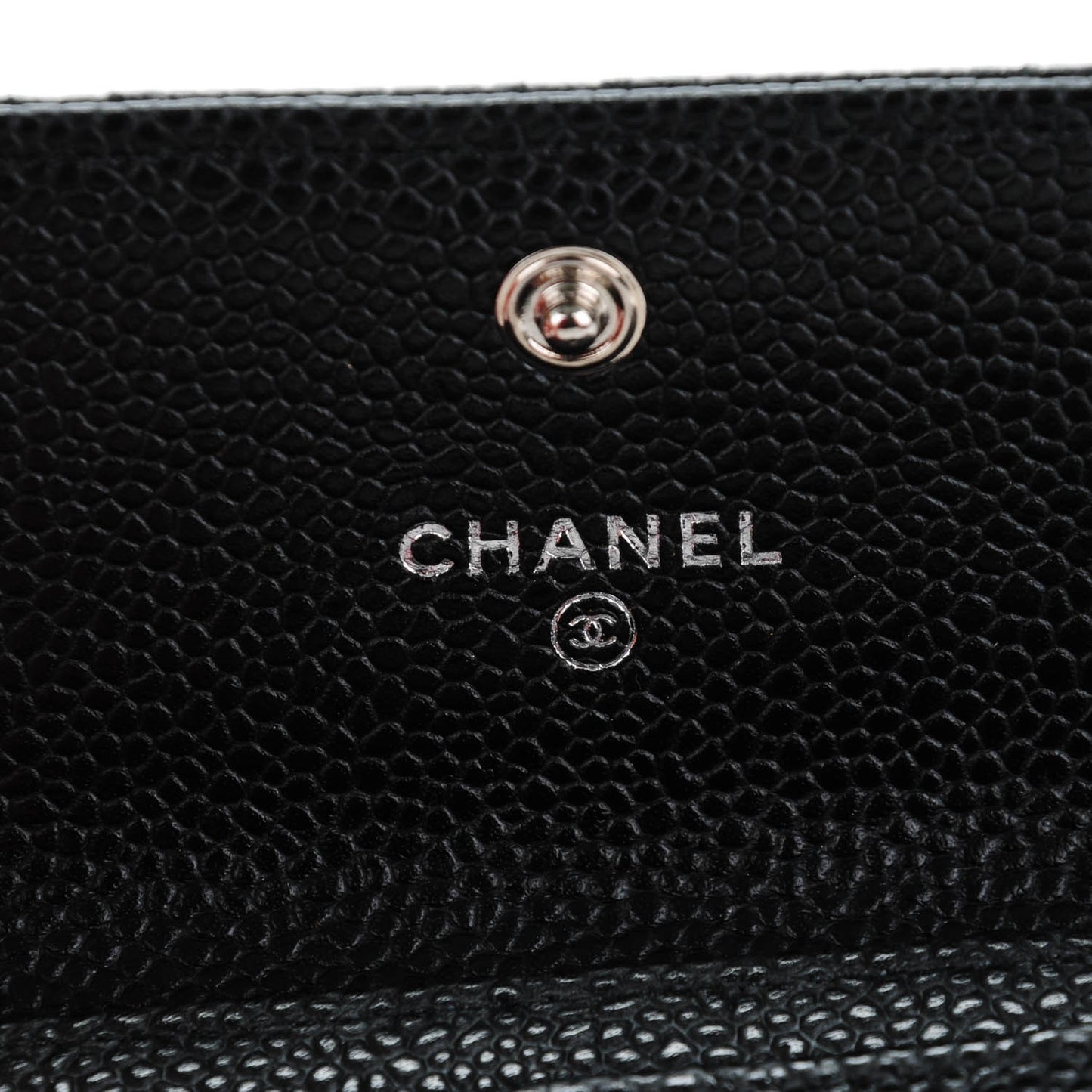 Caviar Quilted Flap Card Holder Black