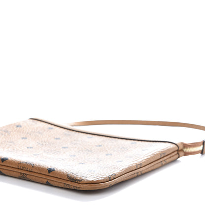 MCM Visetos Liz Shopper Tote Pouch Cognac 7 of 9