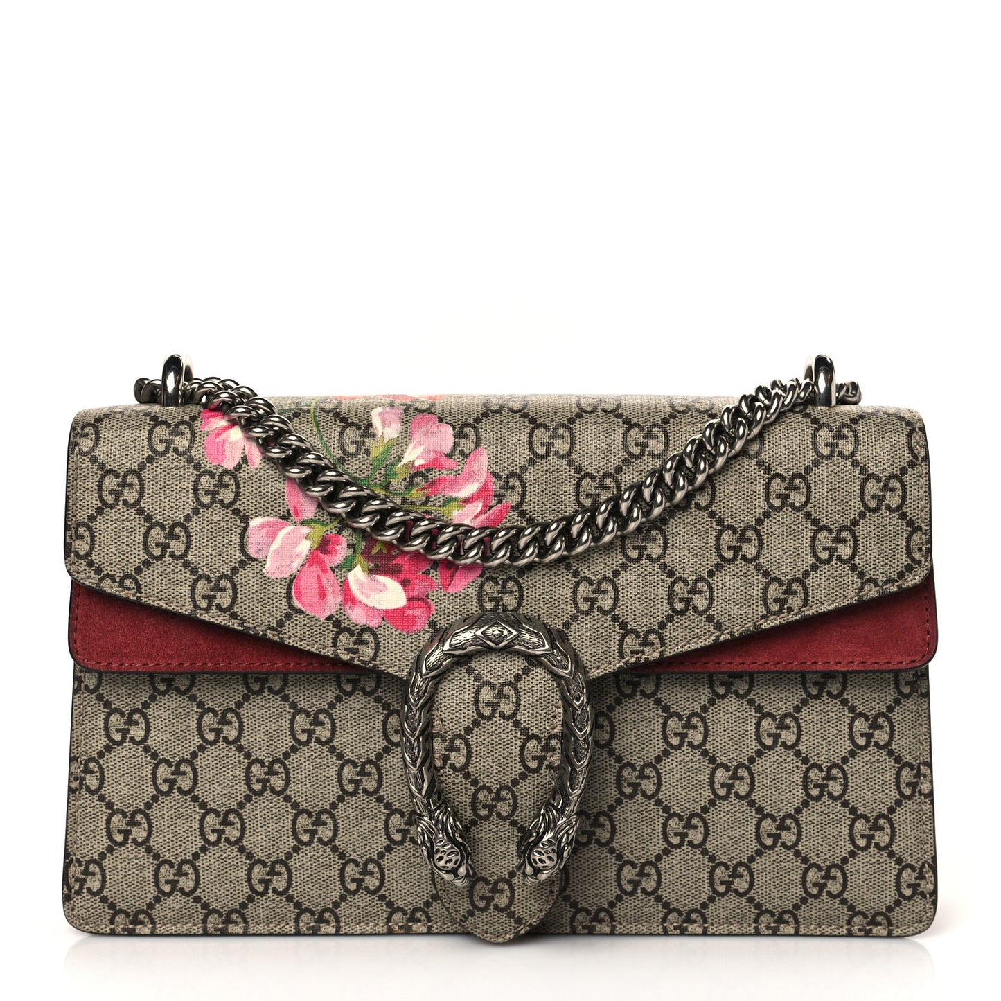 GG Supreme Monogram Blooms Small Dionysus Shoulder Bag Beige Multicolor Dry Rose