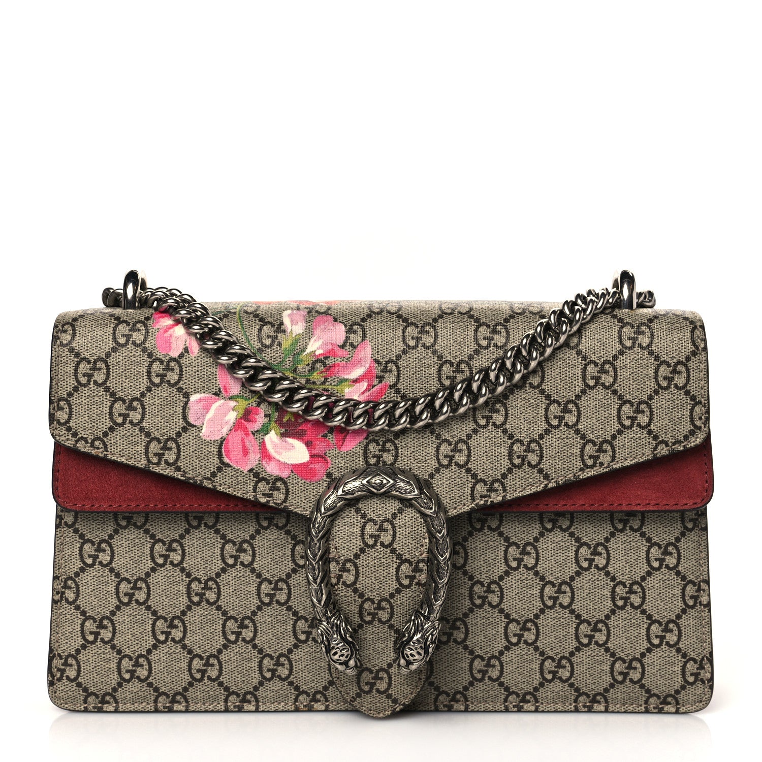 Gucci GG Supreme Monogram Blooms Small Dionysus Shoulder Bag Beige Multicolor Dry Rose 1 of 10