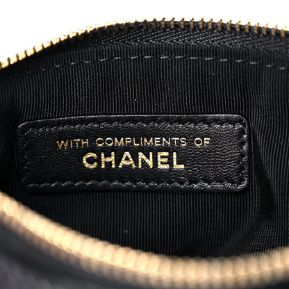 Chanel Lambskin Quilted Small No. 5 Cosmetic Case Black 7 of 9