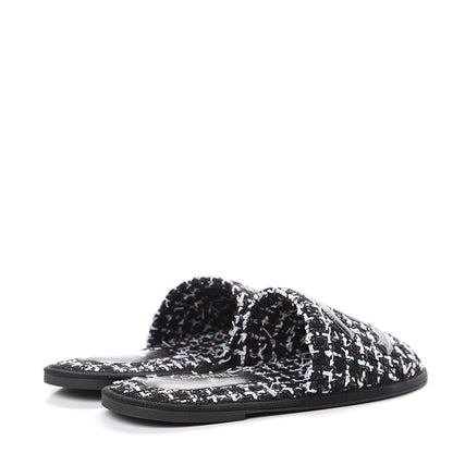 Chanel Tweed CC Flat Mules XS Black 4 of 7