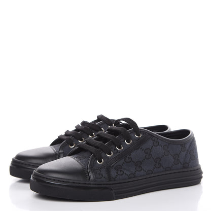Gucci GG Monogram Calfskin Womens Low Top Sneakers 37 Piombo Black 3 of 10