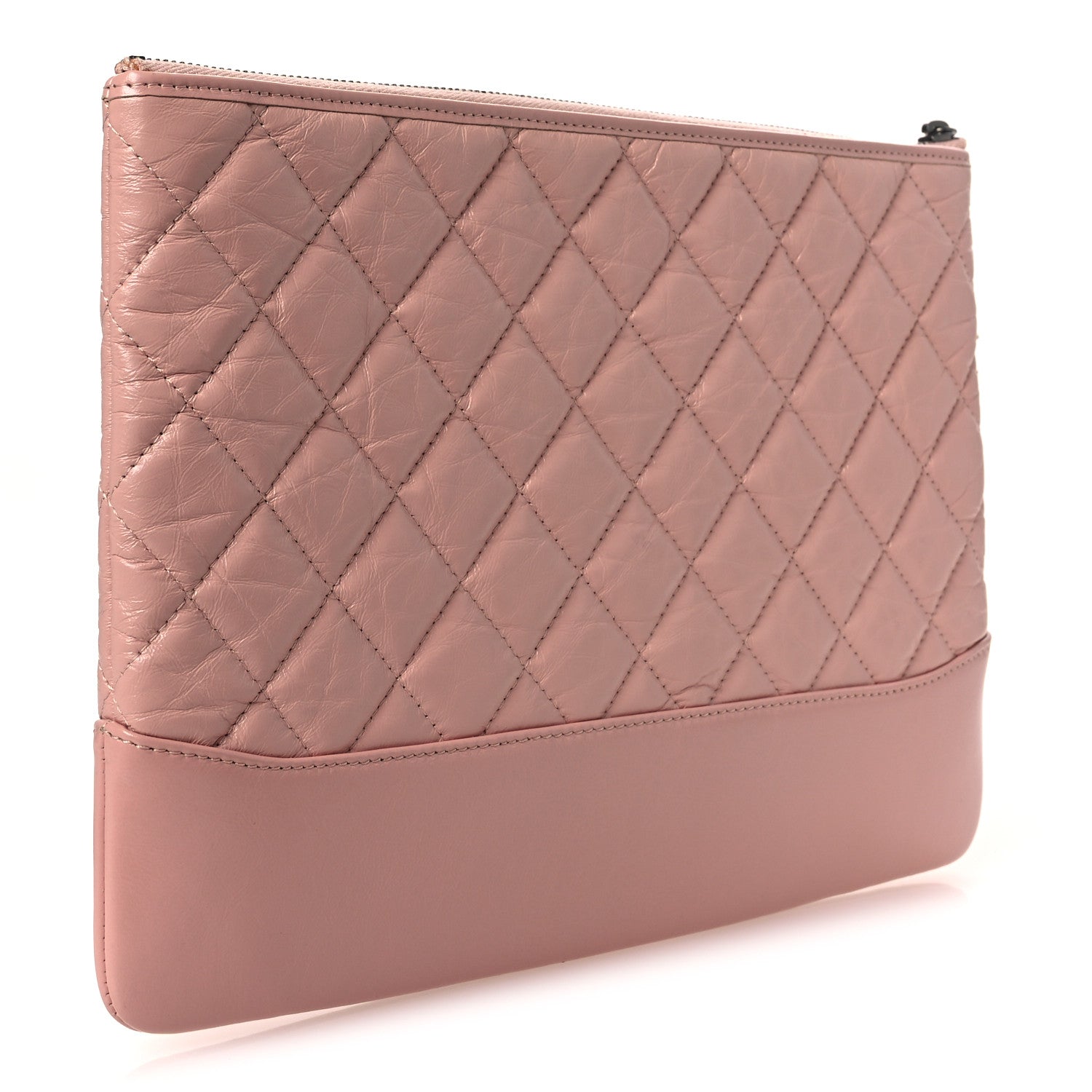 Chanel Aged Calfskin Quilted Medium Gabrielle Cosmetic Case Pink 3 of 8