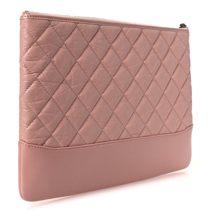 Chanel Aged Calfskin Quilted Medium Gabrielle Cosmetic Case Pink 3 of 8
