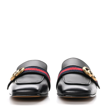 Gucci Calfskin Web Womens Peyton GG Slippers 36 Black 2 of 9