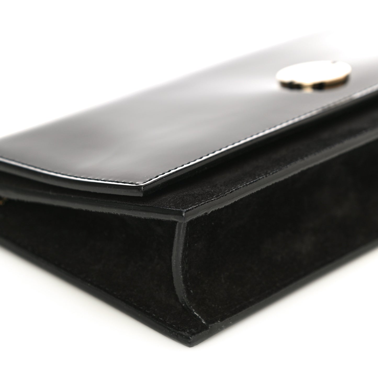 Patent Suede Fie Clutch Black