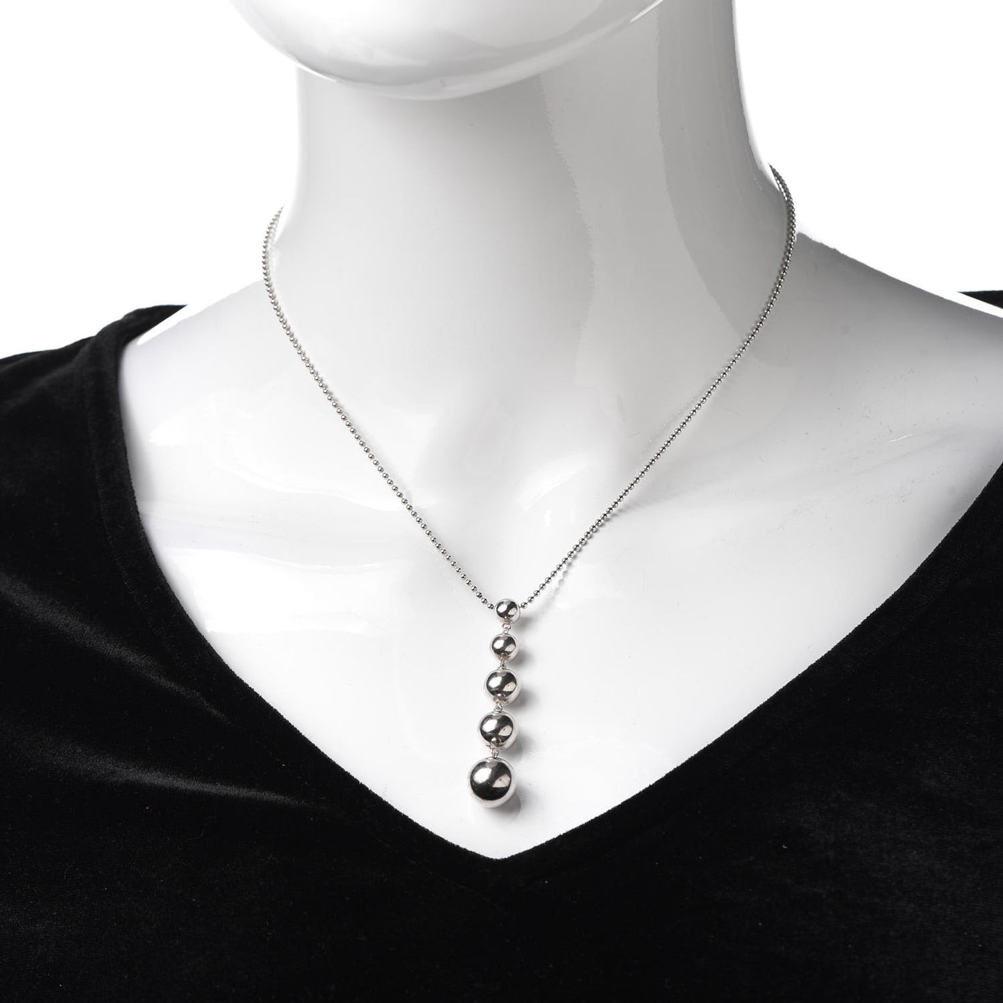 Sterling Silver Graduated Ball Drop Necklace