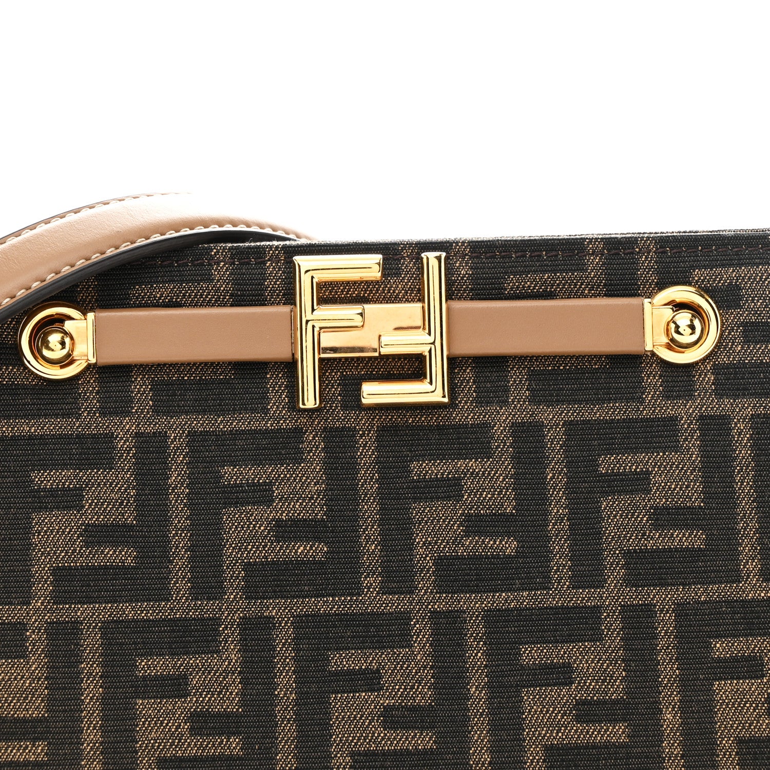 Fendi Zucca Suede Vitello King Luxor Fendi Touch Shoulder Bag Tobacco 9 of 11