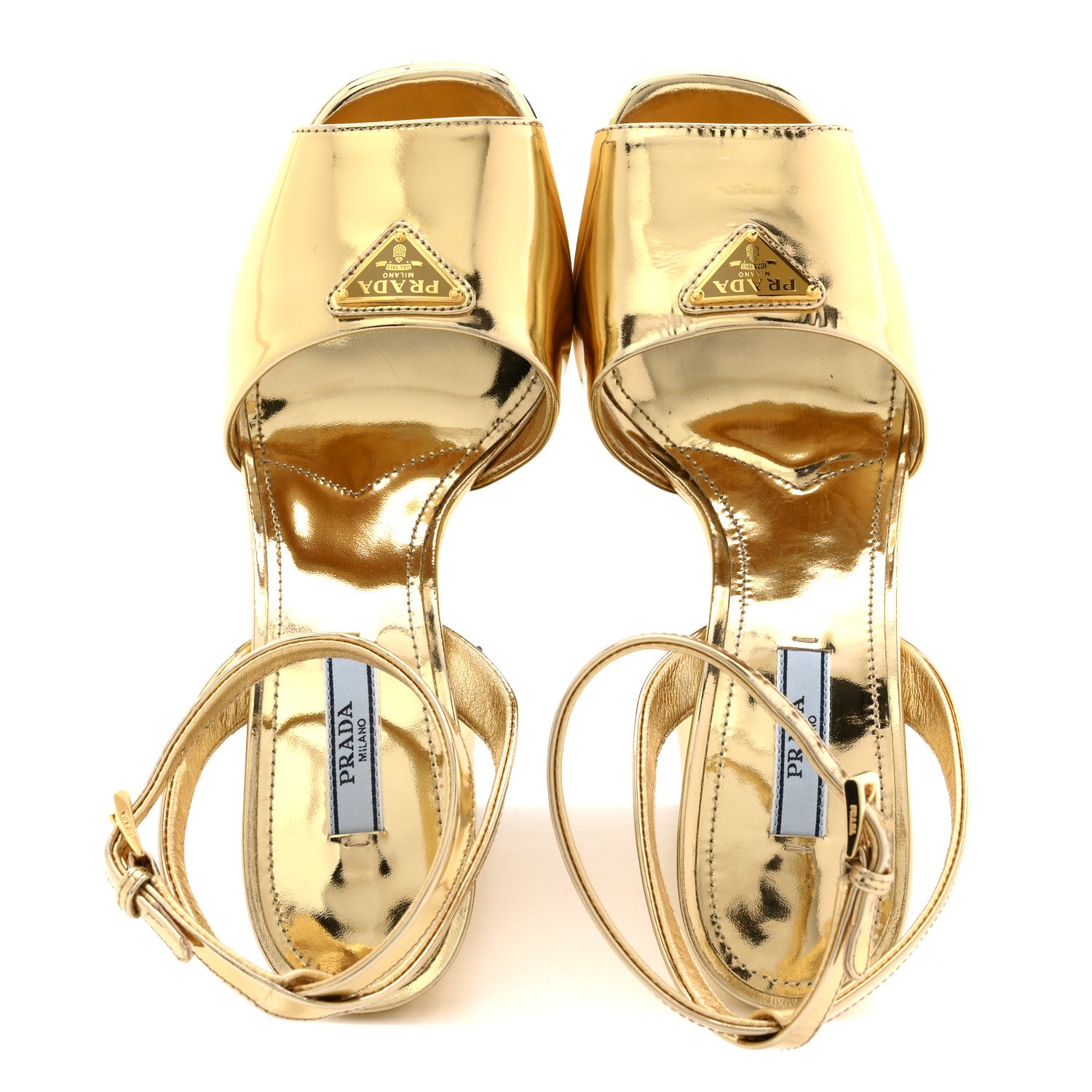 Prada Spazzolato Metal Triangle Logo Pumps 37 Platino 1851988