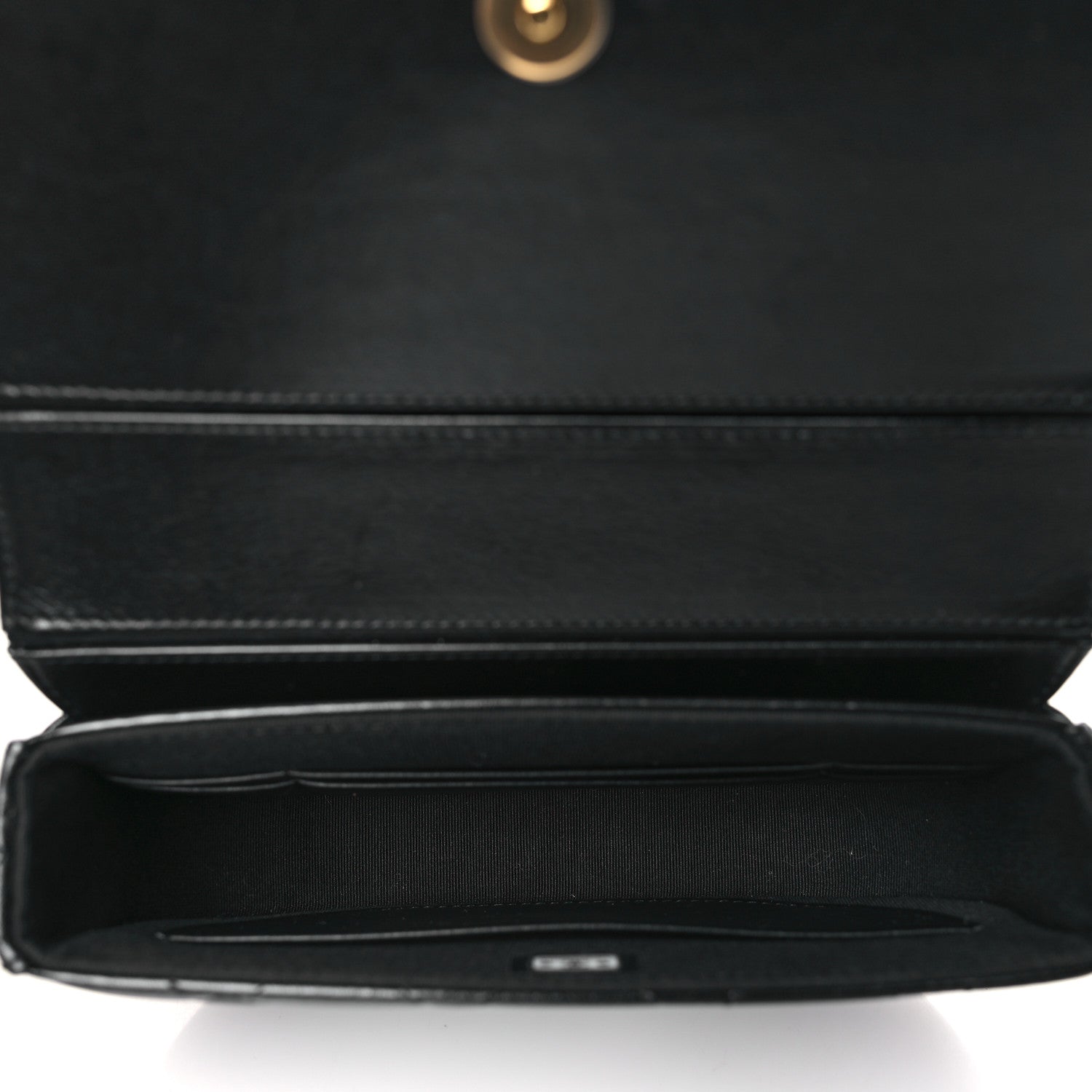 Chanel Shiny Aged Calfskin Quilted Top Handle Clutch With Chain Black 5 of 9