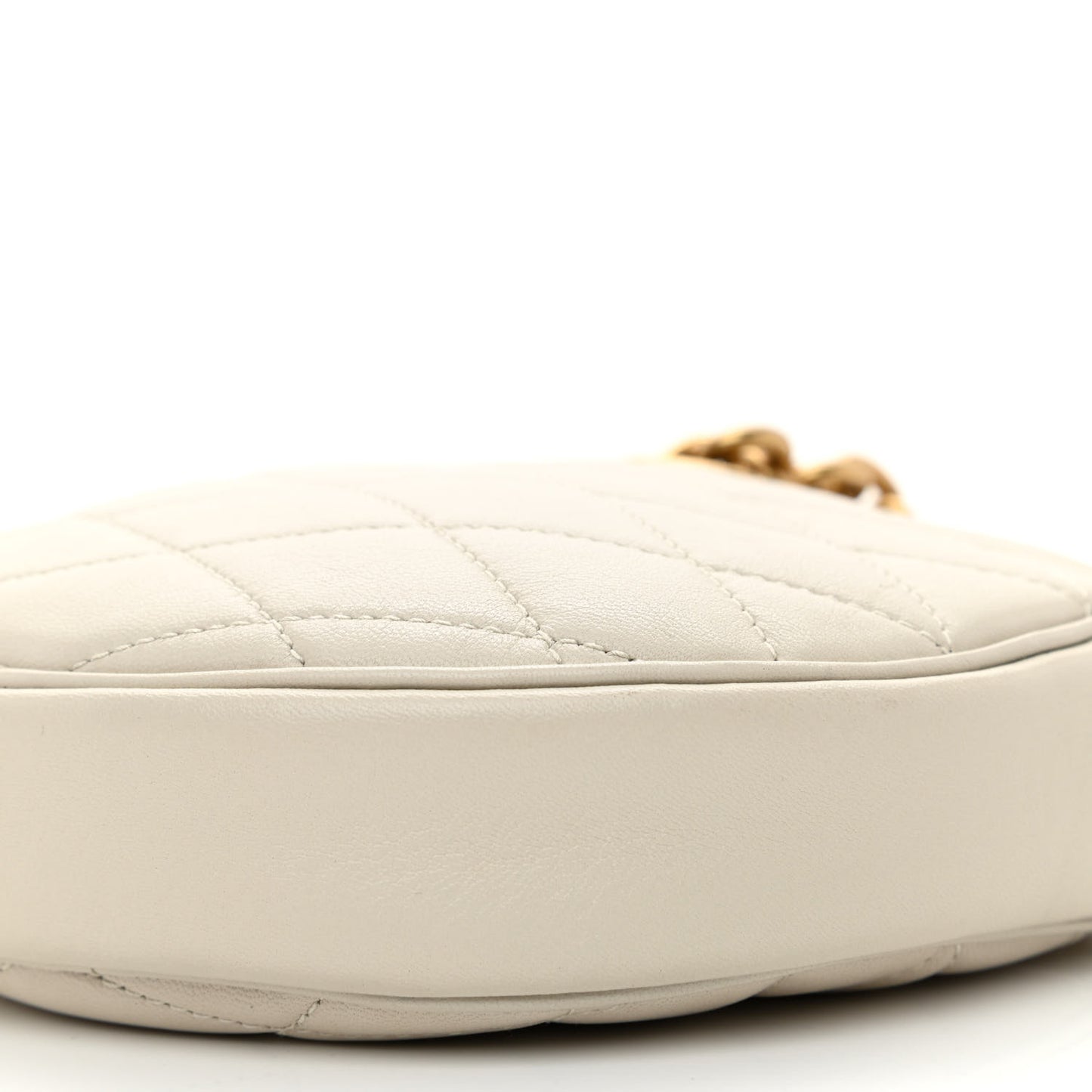 Lambskin Quilted Round Le Maillon Round Tassel Chain Crossbody Bag Crema Soft