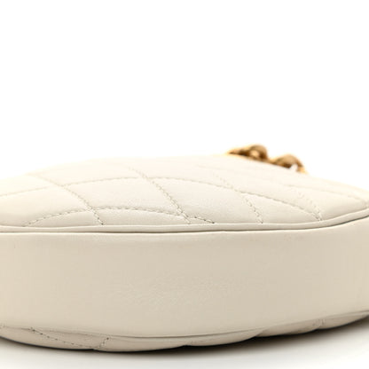 Saint Laurent Lambskin Quilted Round Le Maillon Round Tassel Chain Crossbody Bag Crema Soft 9 of 9