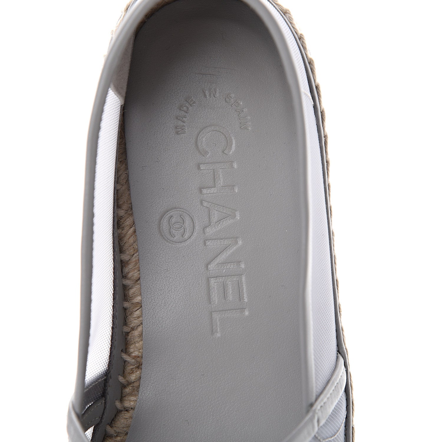 Chanel Mesh Grosgrain CC Espadrilles 35 Grey 5 of 10