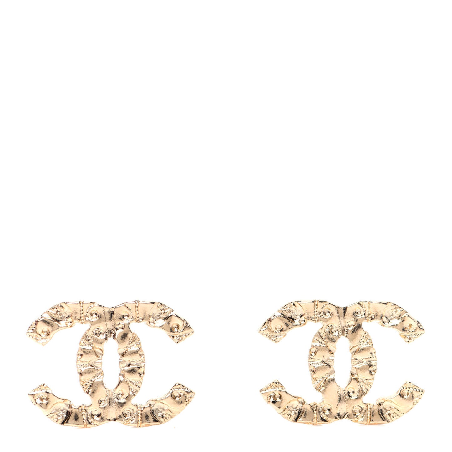 Textured CC Earrings Gold