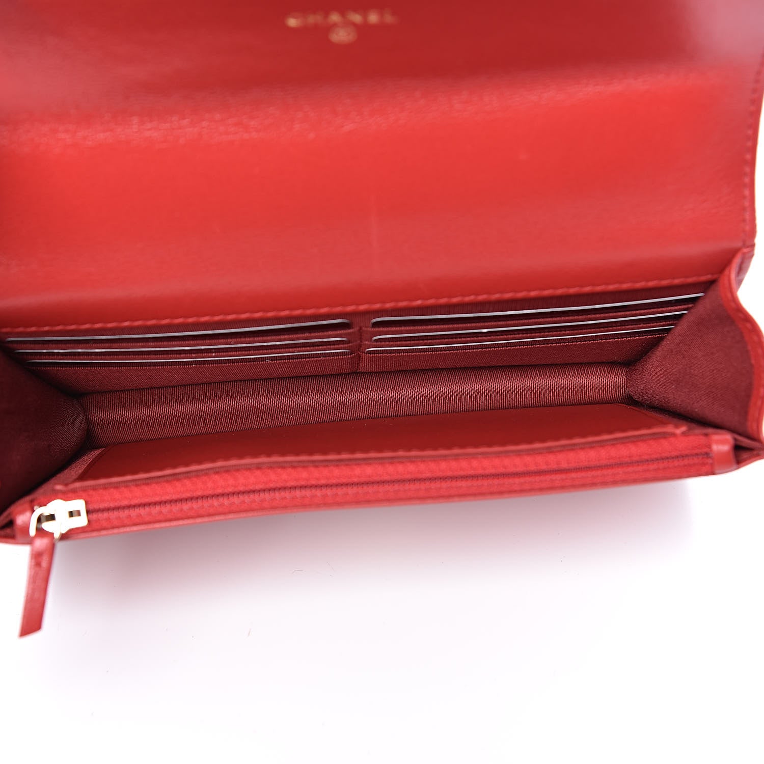 Chanel Goatskin Quilted 19 Wallet On Chain WOC Red 5 of 12