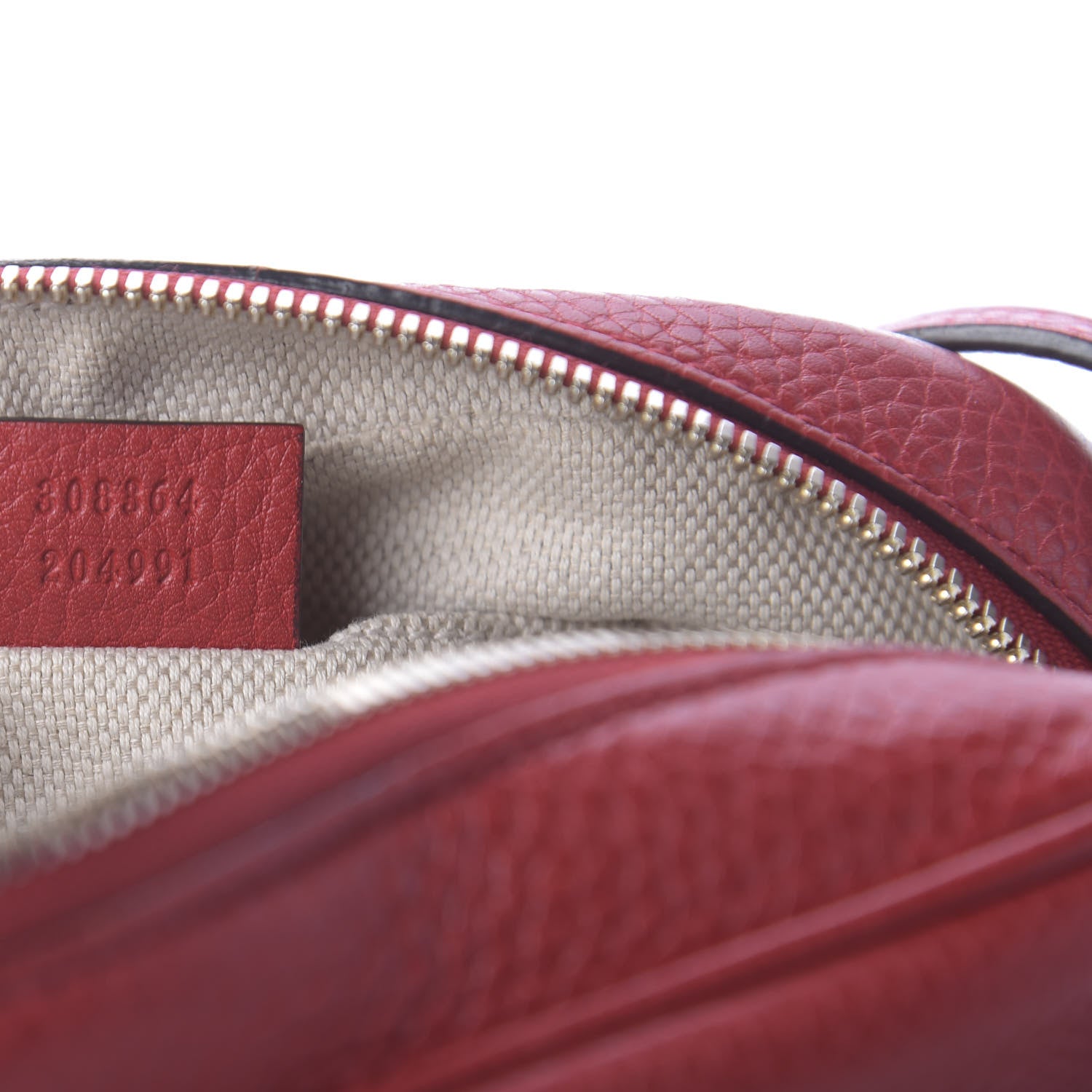 Gucci Pebbled Calfskin Small Soho Disco Bag Tabasco Red 9 of 10