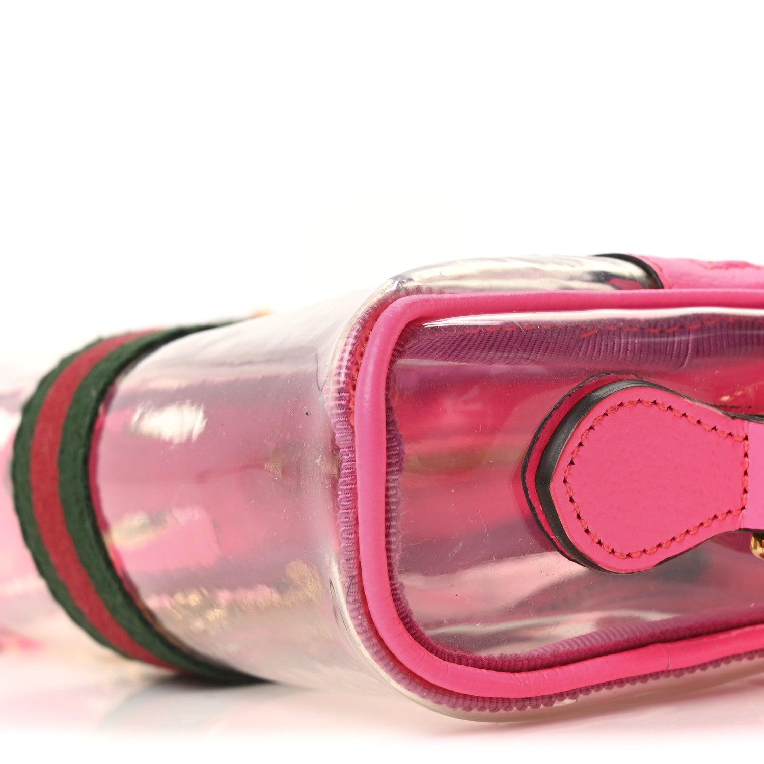 Gucci Vinyl Web Mini Ophidia Transparent Shoulder Bag Fluorescent Fuchsia 9 of 9