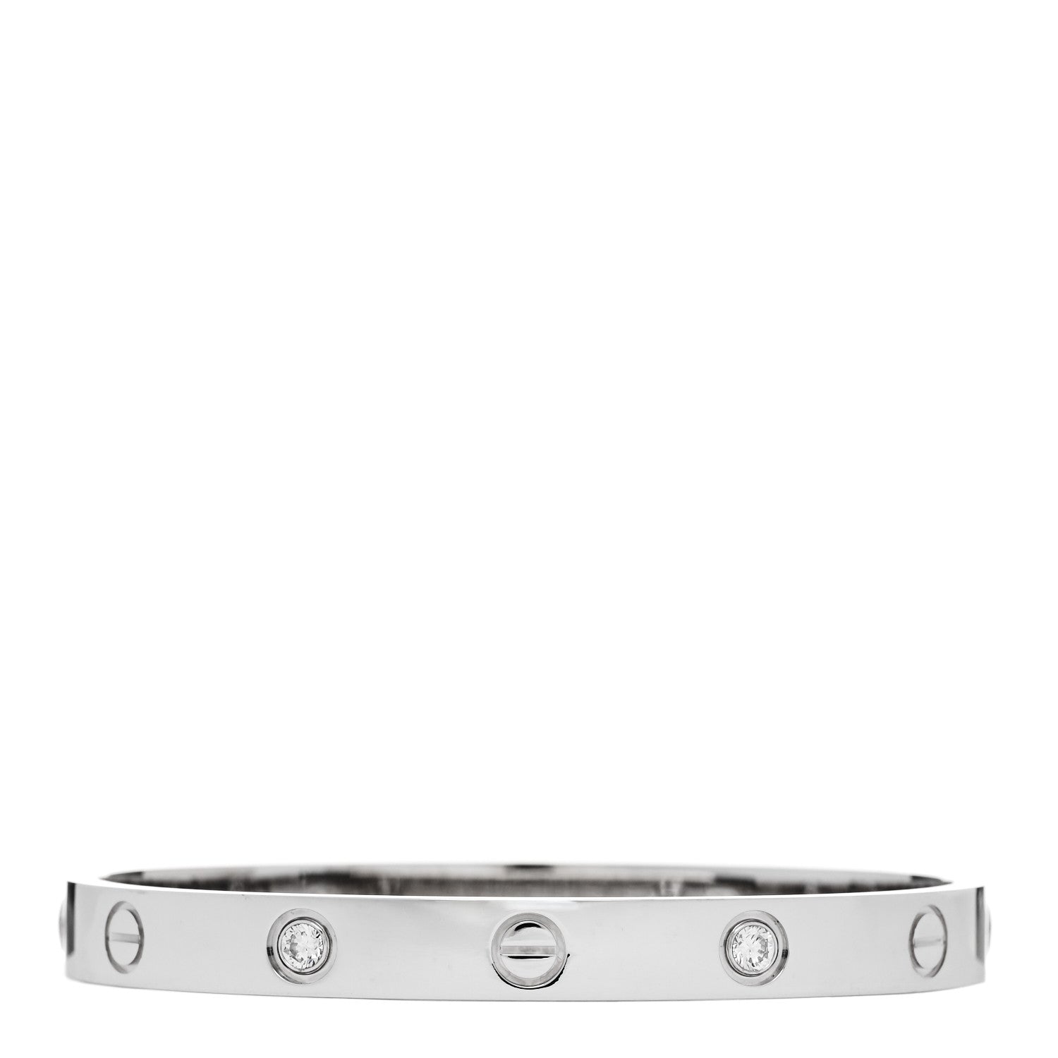 Cartier 18K White Gold 4 Diamond LOVE Bracelet 16 2 of 9