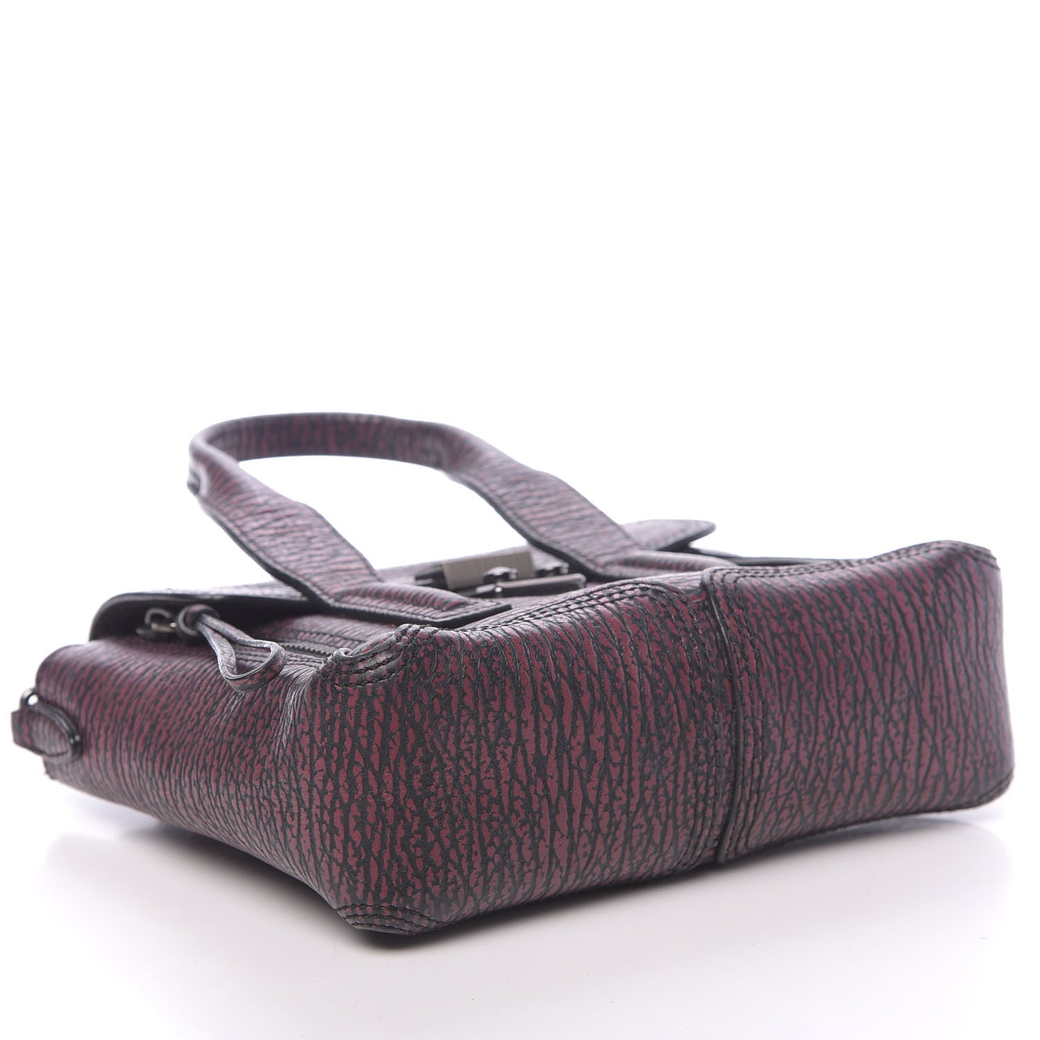 3.1 Phillip Lim 3.1 Textured Calfskin Mini Pashli Satchel Black Red 4 of 13