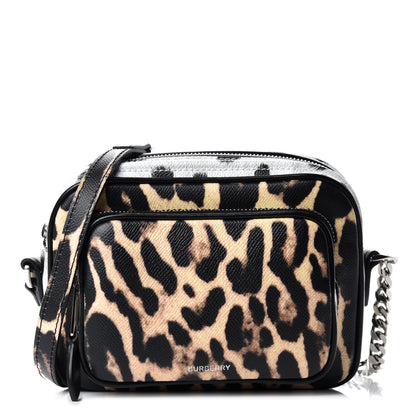 Burberry Calfskin Leopard Print Small Camera Bag Honey Black 1 of 10
