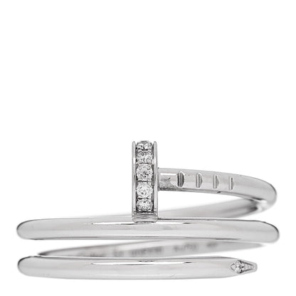 Cartier 18K White Gold Diamond Double Wrap Juste Un Clou Ring 53 6.25 1 of 4