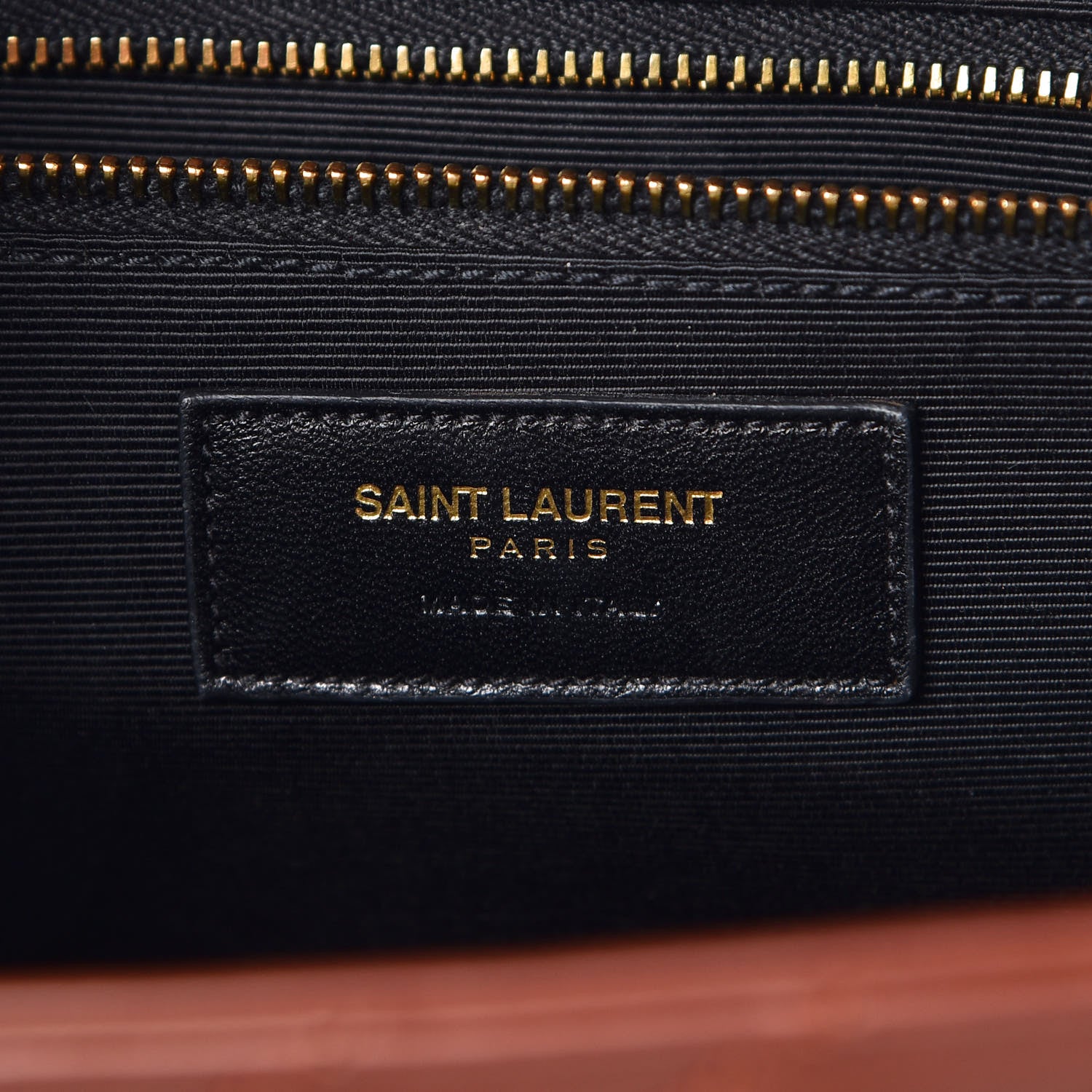 Saint Laurent Smooth Calfskin Matelasse Chevron Large Monogram Satchel Brown 6 of 17