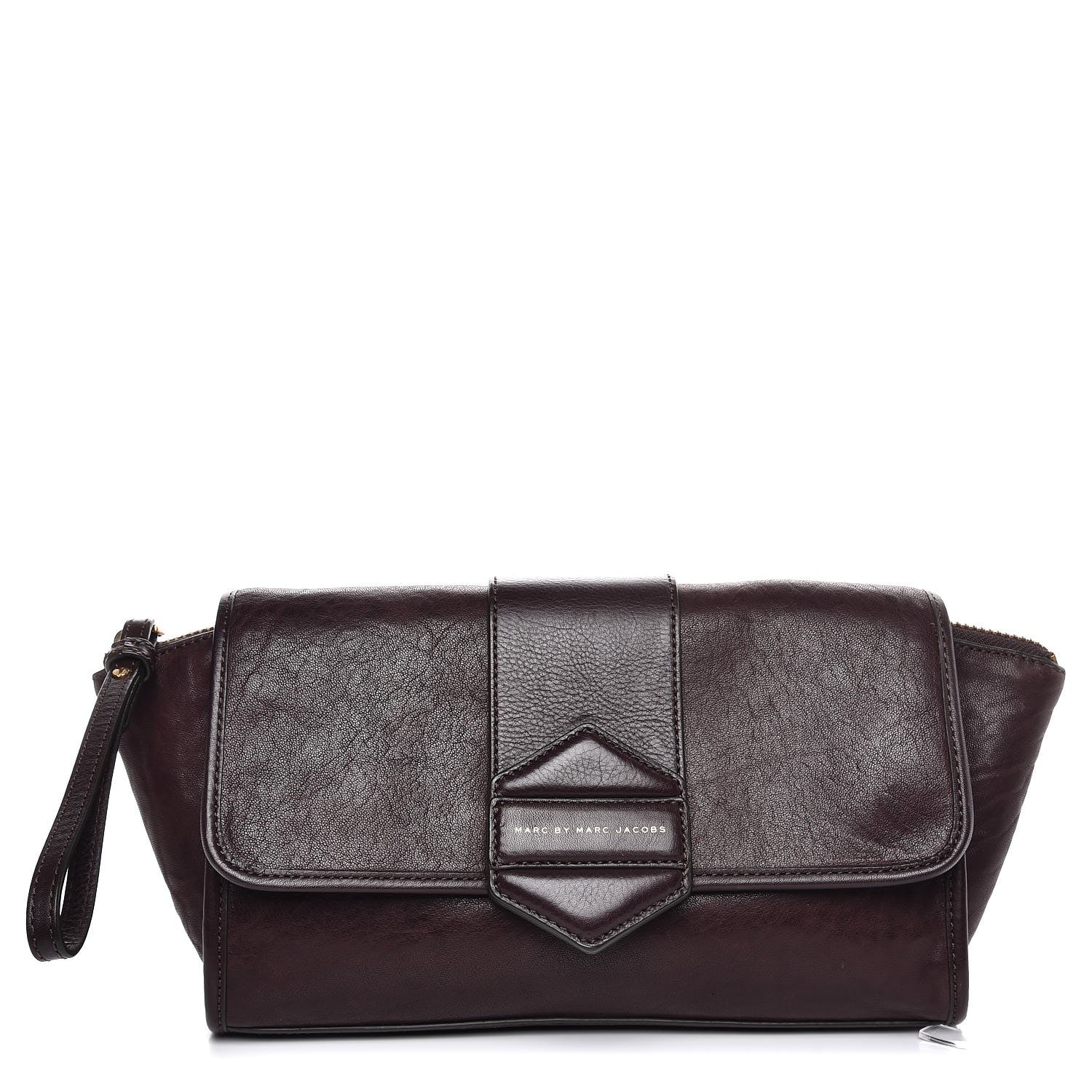 Marc Jacobs MARC by Lambskin Flap Zip Clutch Burgundy 1 of 8