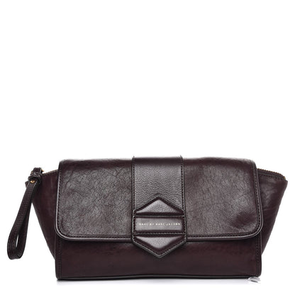 Marc Jacobs MARC by Lambskin Flap Zip Clutch Burgundy 1 of 8