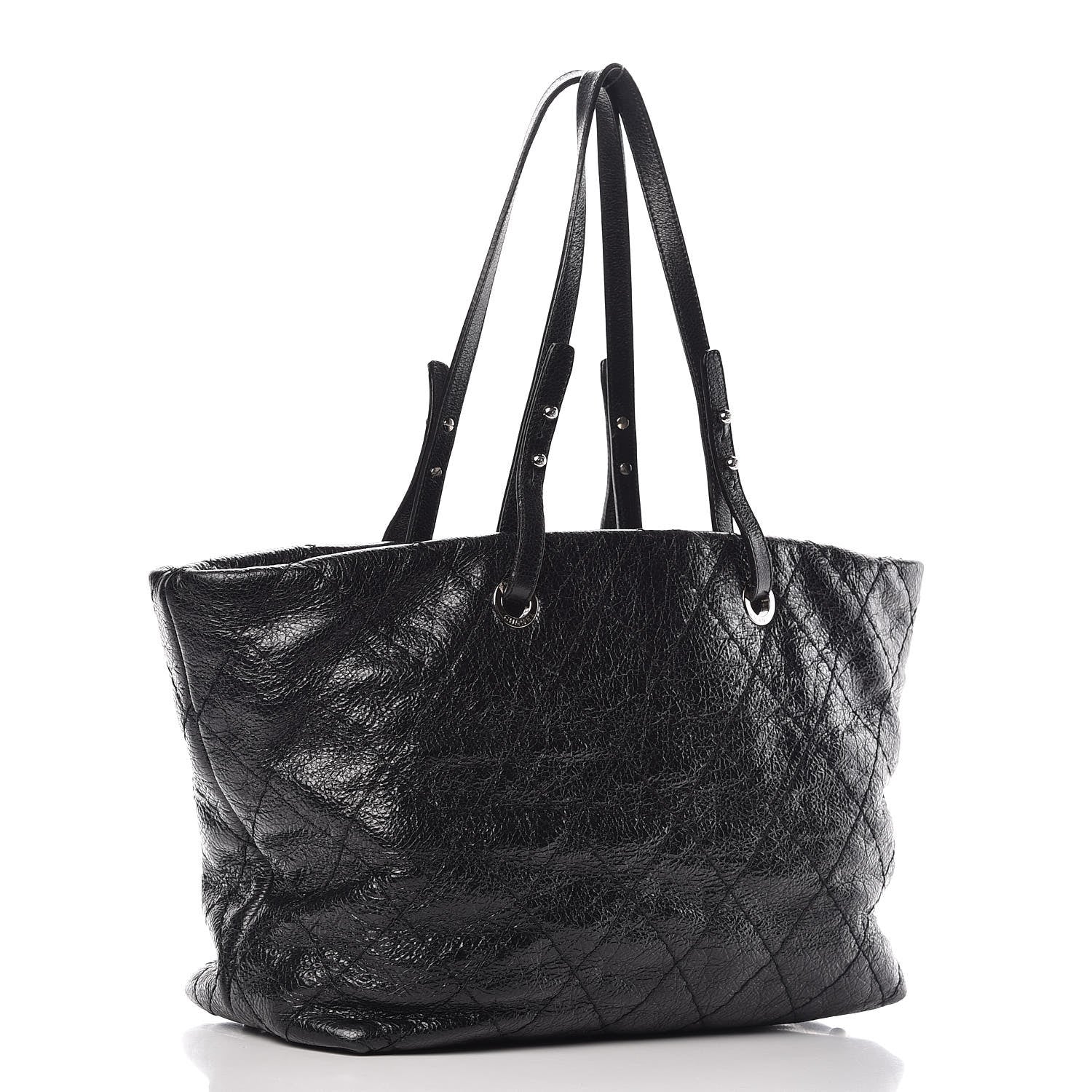 Chanel Glazed Calfskin Large On The Road Tote Black 3 of 10
