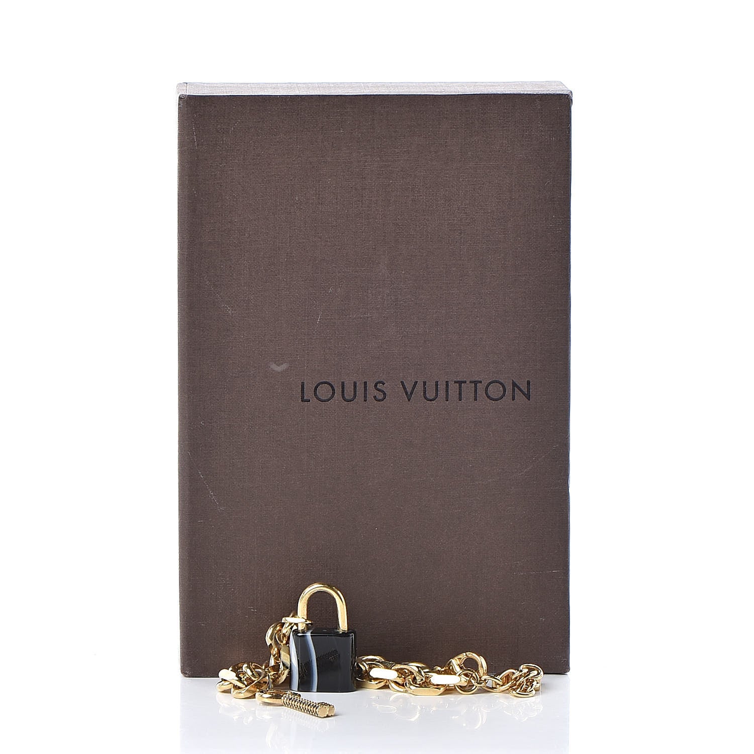 Louis Vuitton Onyx Crystal Padlock and Key Bracelet Gold 6 of 6