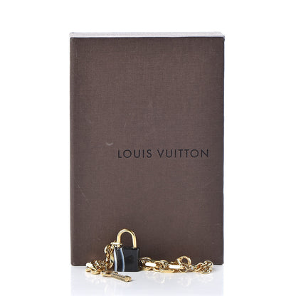 Louis Vuitton Onyx Crystal Padlock and Key Bracelet Gold 6 of 6
