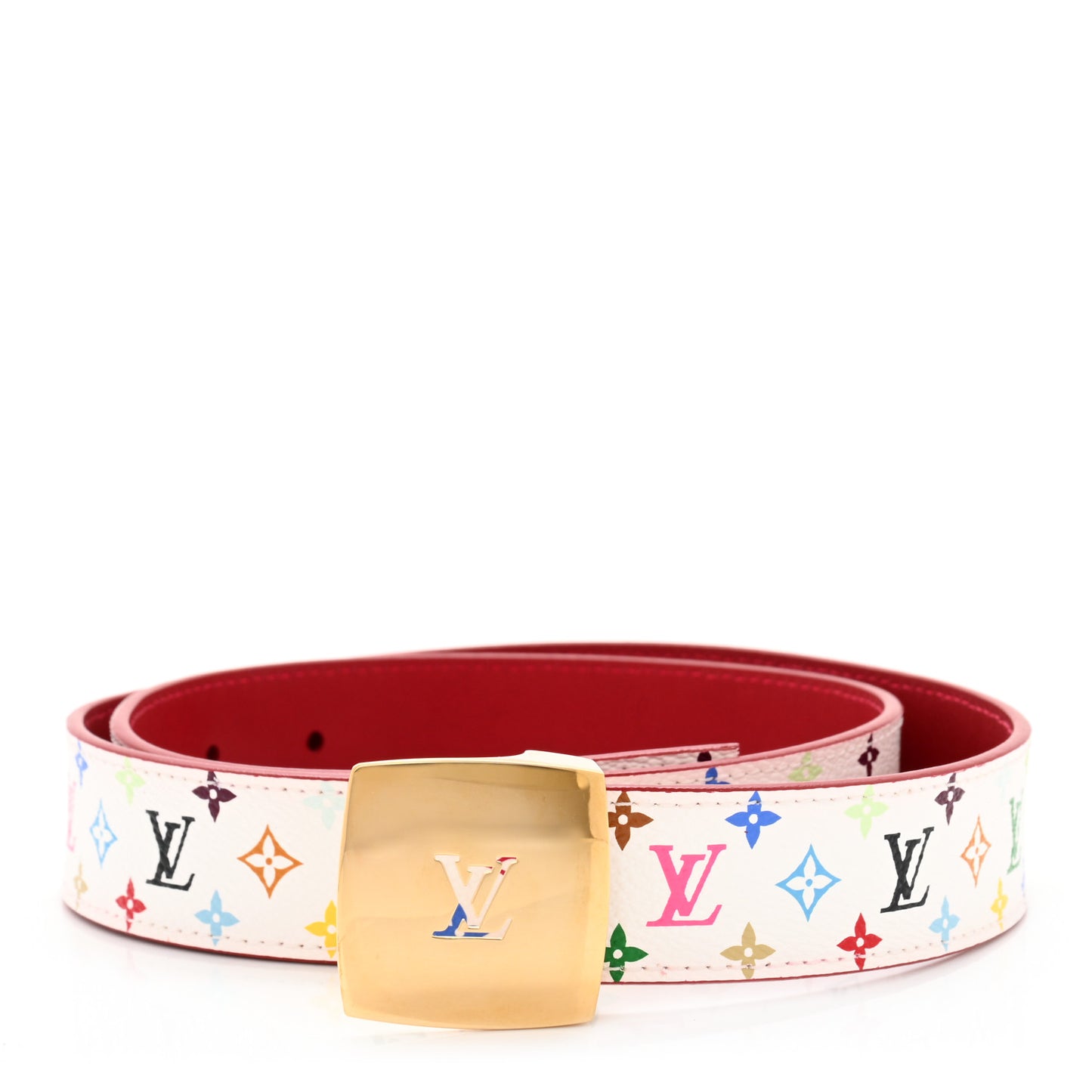 Monogram Multicolor LV Cut Reversible Belt 80 32 White Grenade
