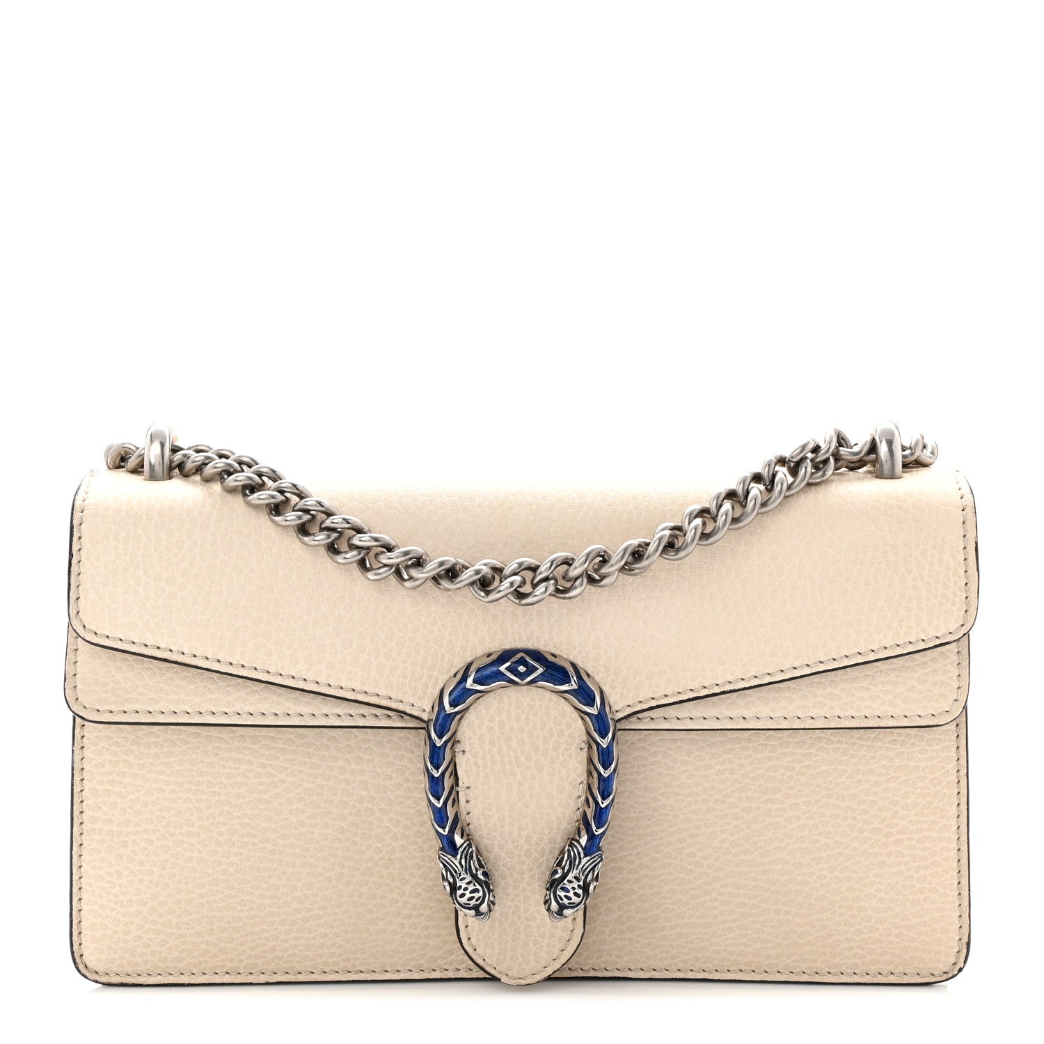 Gucci Dollar Calfskin Enamel Small Dionysus Shoulder Bag Mystic White Electric Blue 1 of 10