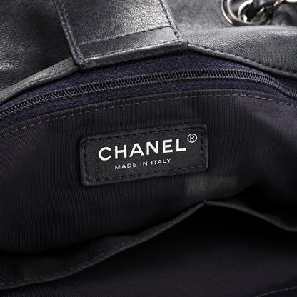 Chanel Lambskin Quilted Large Drawstring Shoulder Bag Dark Purple 6 of 10