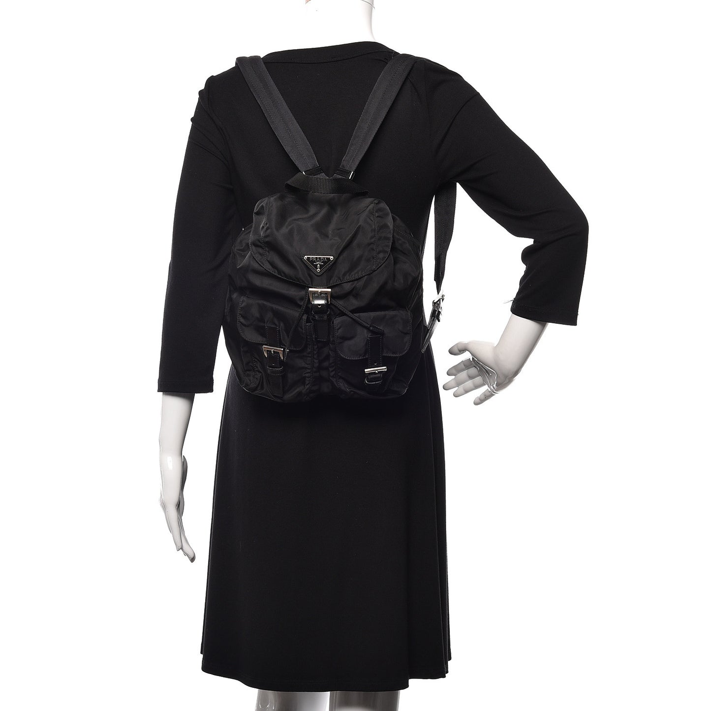 Tessuto Nylon Vela Small Backpack Black