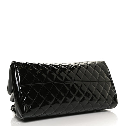 Chanel Patent Quilted Medium Just Mademoiselle Bowling Bag Black 4 of 10
