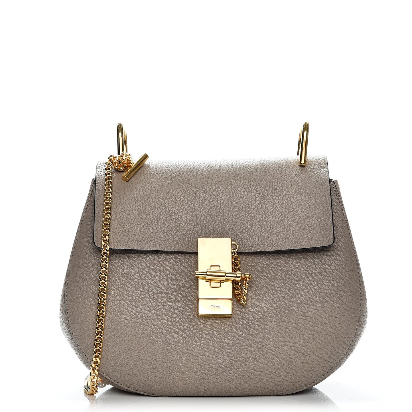 Grained Lambskin Mini Drew Shoulder Bag Motty Grey