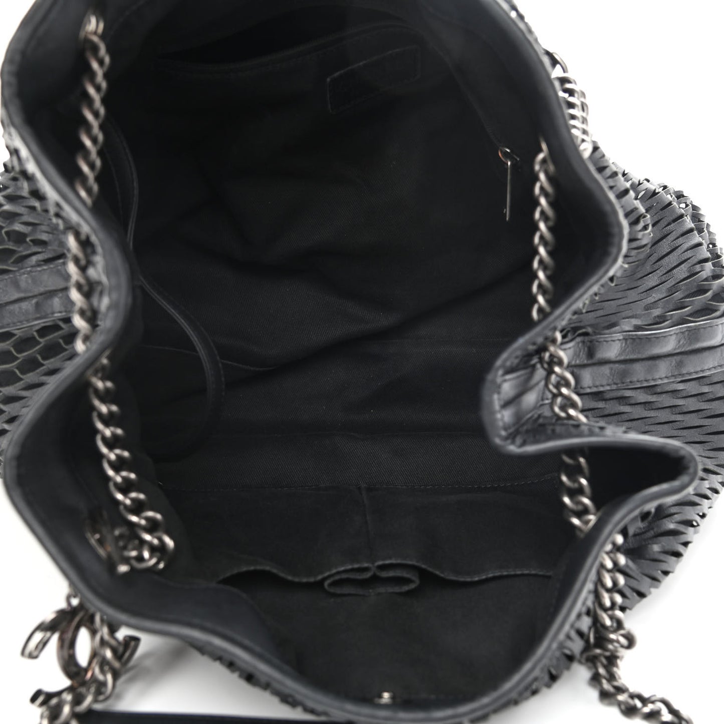 Calfskin Laser Cut Perforated CC Tote Black