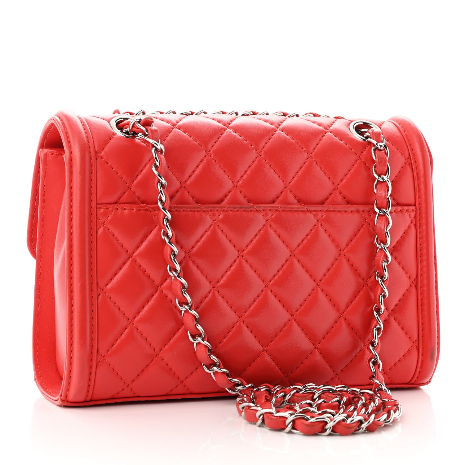 Chanel Lambskin Quilted Small Geometric Flap Red 3 of 11