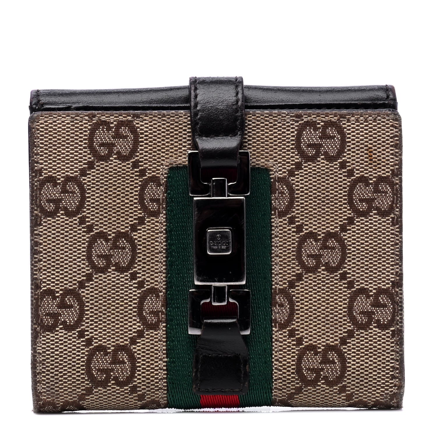 Gucci Monogram Web Jackie French Wallet Brown 1 of 6