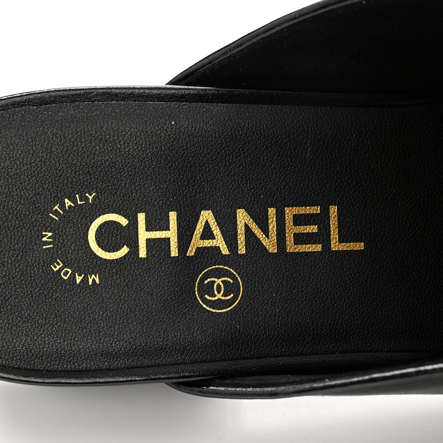 Chanel Shiny Calfskin Crystal CC Mules 39.5 Black 6 of 10